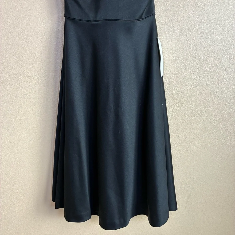 J Crew New Size 4 Black Wool Halter Plunge‎ Neck Fit Flare Cocktail Dress